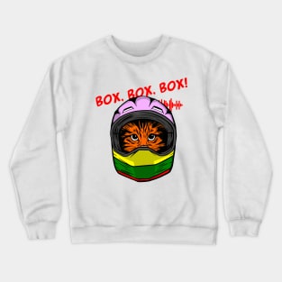 funny cat driver – Box, box, box! (Jacques) Crewneck Sweatshirt